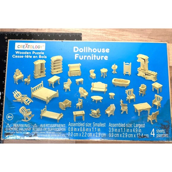 Creatology Wooden Dollhouse Furniture Set - Picture 1 of 6